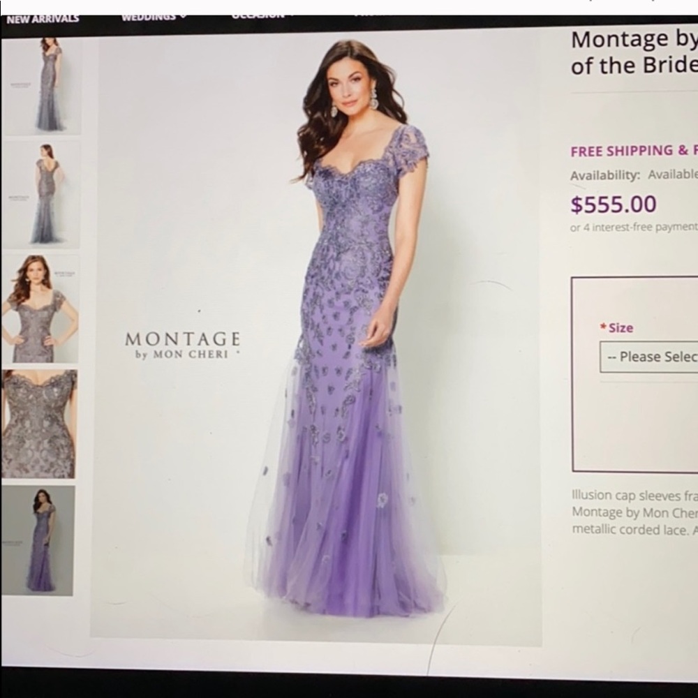 Size 14 Mon Cheri formal dress